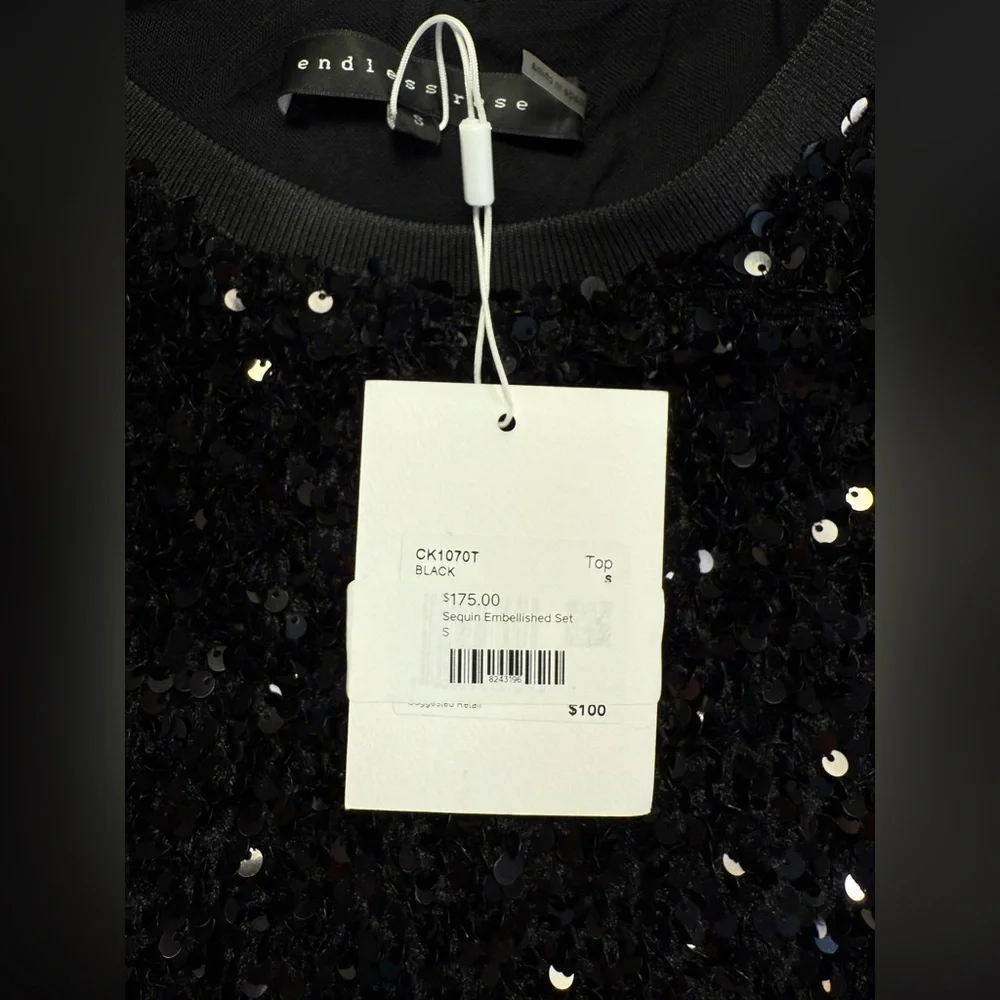 Endless Rose Sequin Embellished Tank Top | Black | Size Small | NWT - Picture 7 of 10